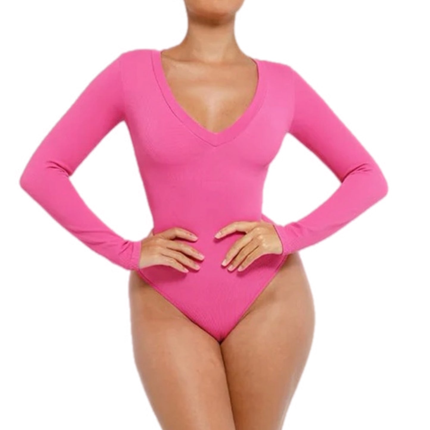 PF™ Long Sleeve V-Neck Shaping Bodysuit