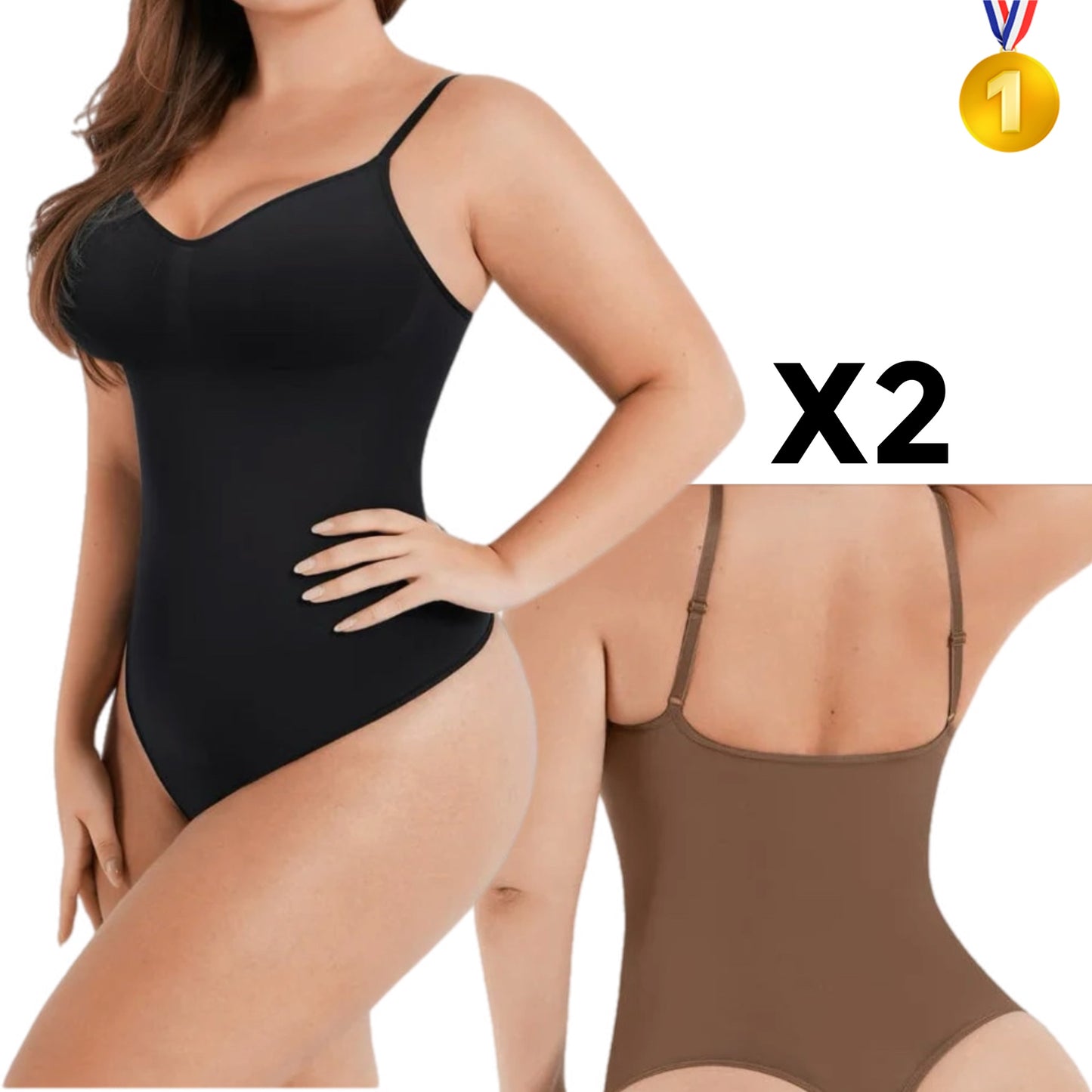 PF™ Lots De 2 Body’s String Simple | Marron | Noir | Beige