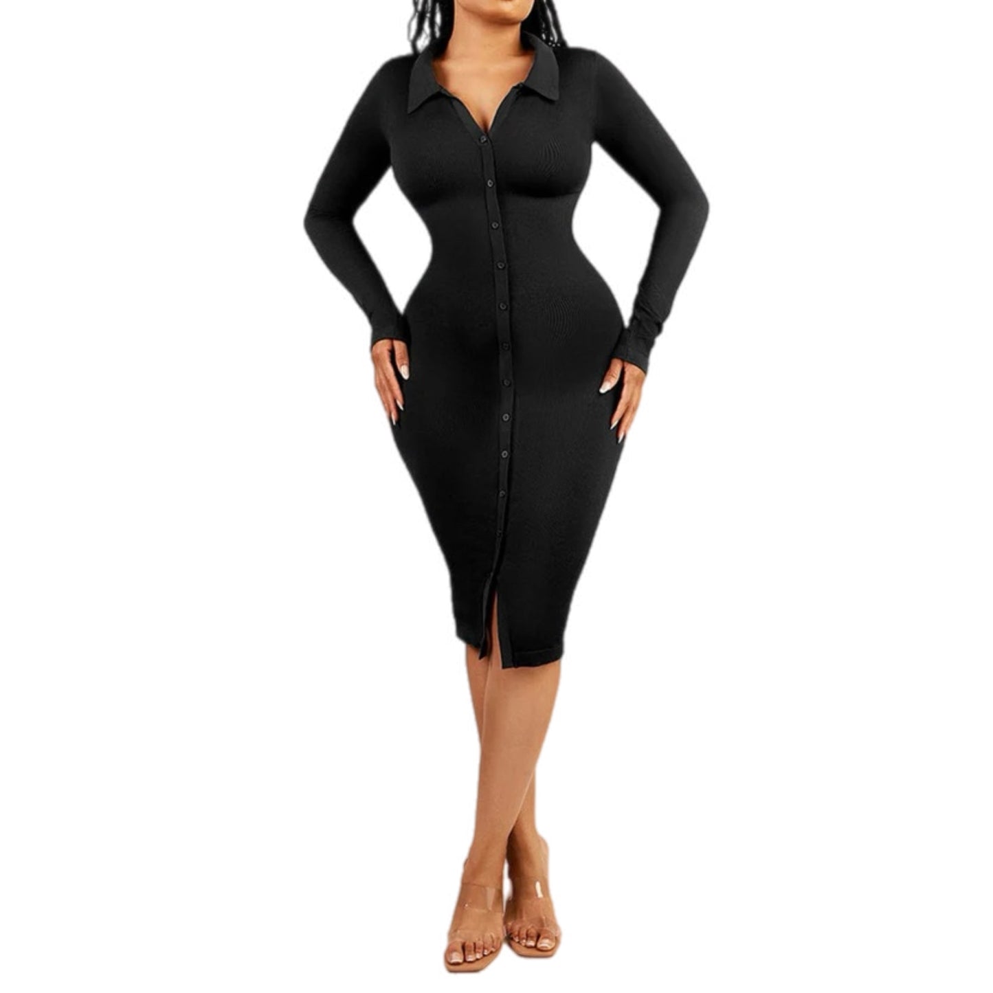 Seamless Shaping Effect Sweater Dress