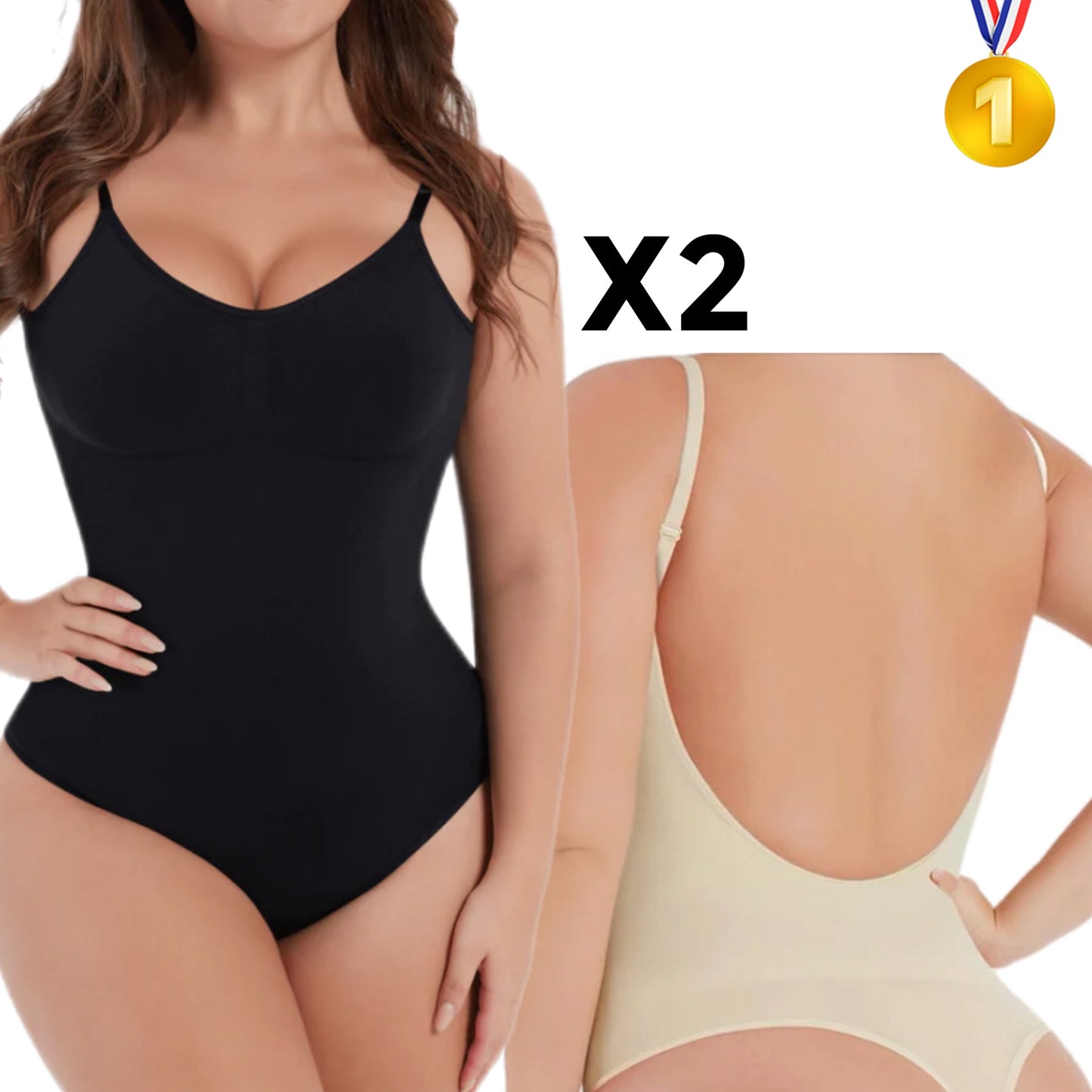 PF™ Lots De 2 Body’s String Dos Nu | Marron | Noir | Beige