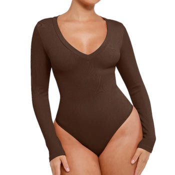 PF™ Long Sleeve V-Neck Shaping Bodysuit