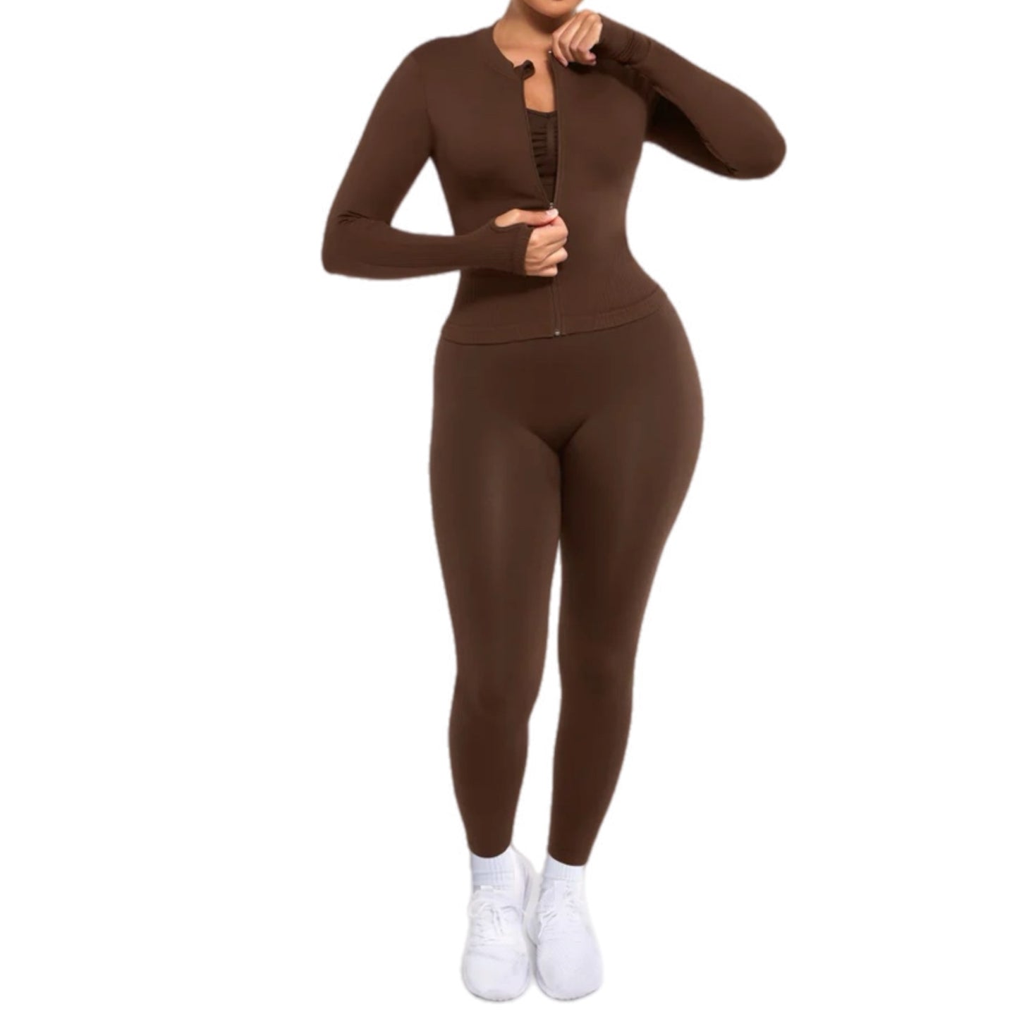 PF™ Thick Seamless Round Neck Woolen Fitness Set