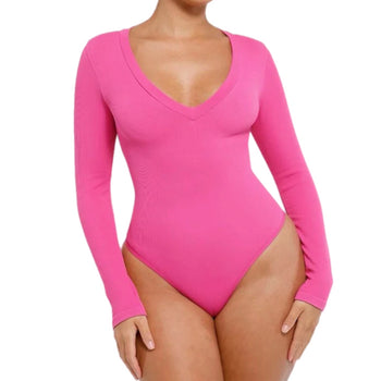 PF™ Long Sleeve V-Neck Shaping Bodysuit