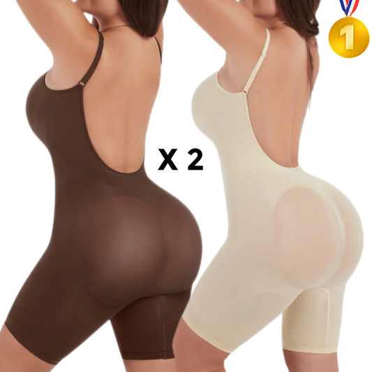 PF™ 2er-Pack Body’s mit tiefem Rückenausschnitt Shorty | Braun | Schwarz | Beige