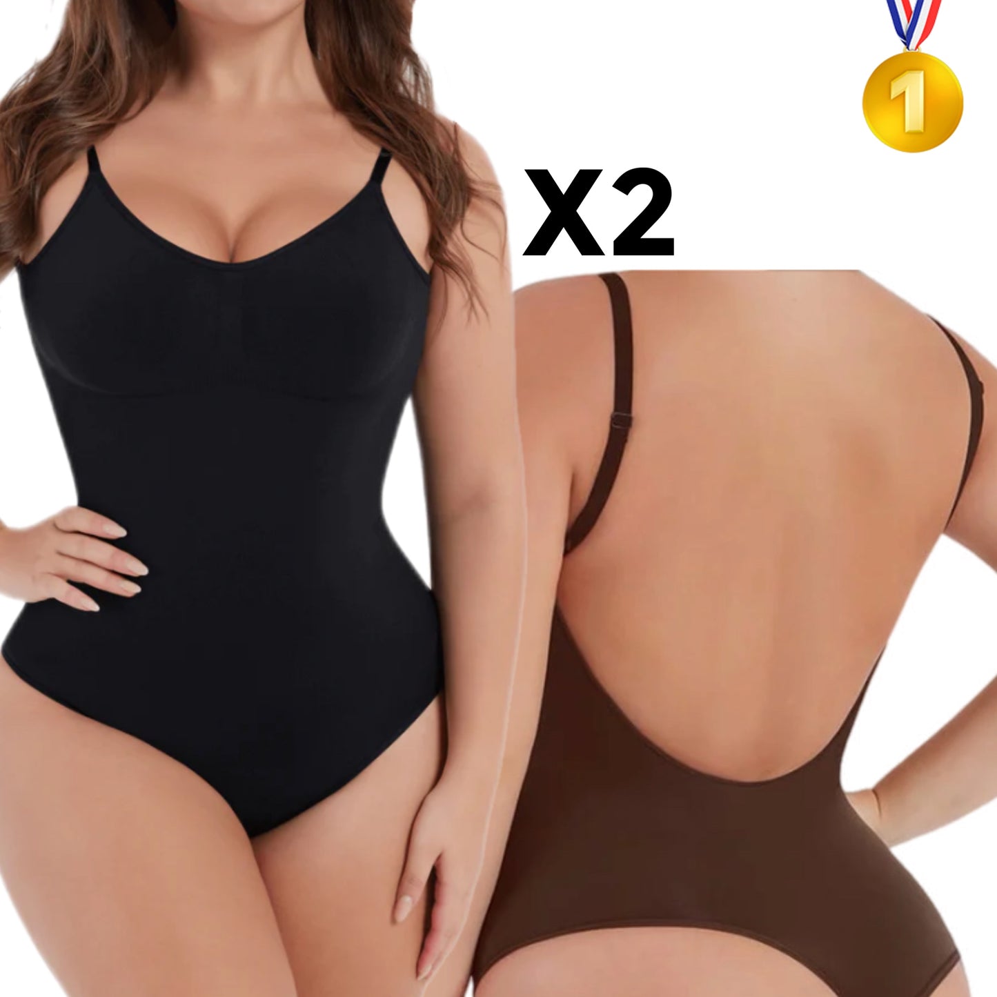 PF™ Lots De 2 Body’s String Dos Nu | Marron | Noir | Beige