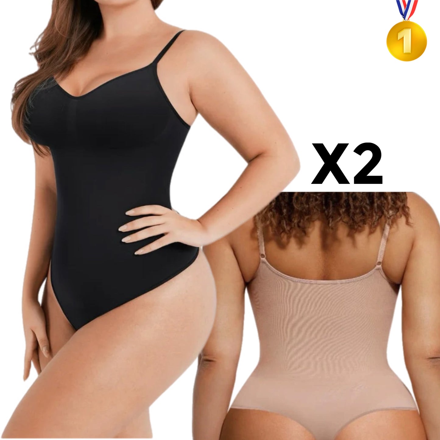 PF™ Lots De 2 Body’s String Simple | Marron | Noir | Beige