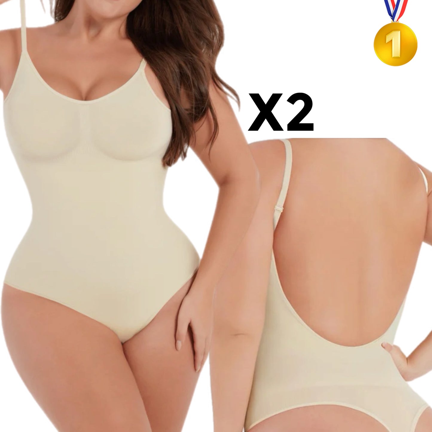 PF™ Lots De 2 Body’s String Dos Nu | Marron | Noir | Beige