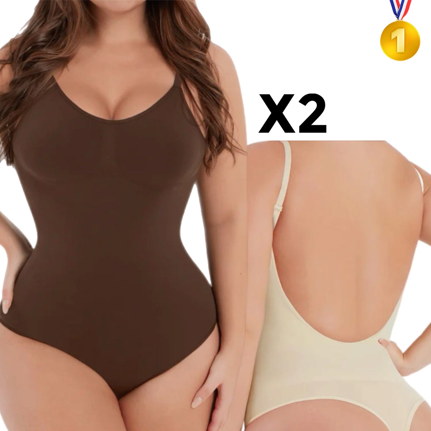 PF™ Lots De 2 Body’s String Dos Nu | Marron | Noir | Beige