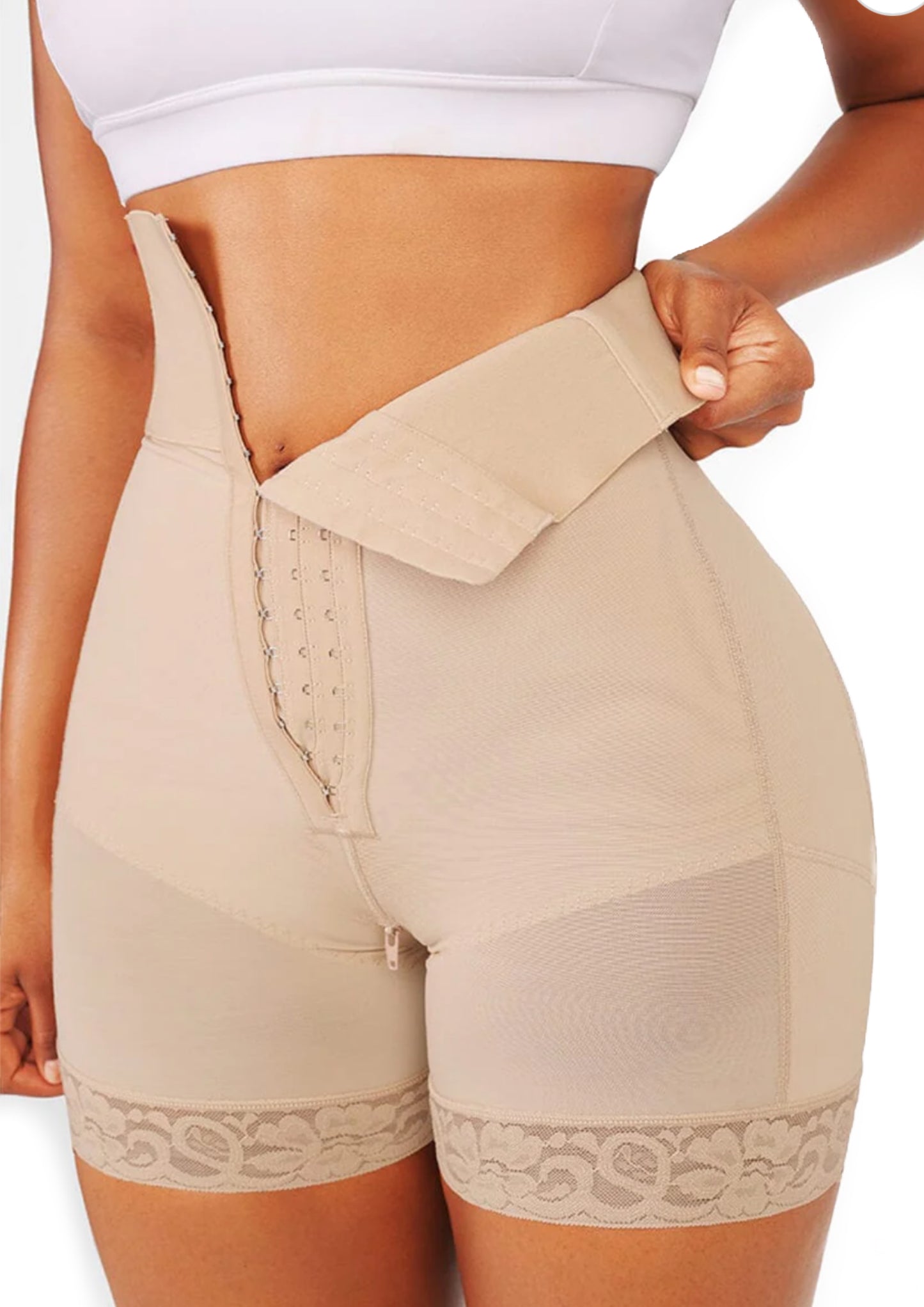 PF™ Gaine Shorty Crochet - Ceinture Intégrée