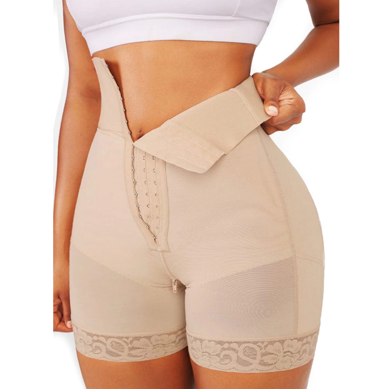 PF™ Gaine Shorty Crochet - Ceinture Intégrée